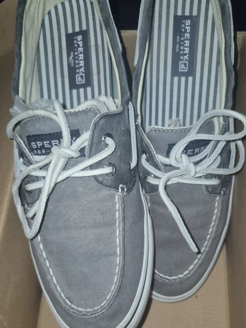 Sperry Men's Gray Canvas 2-Eye Boat Shoes